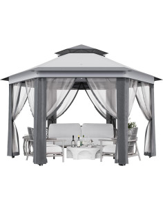 Toldo Pop-Up PhoenixCrest 3.96x3.96m Hexagonal Impermeable 2