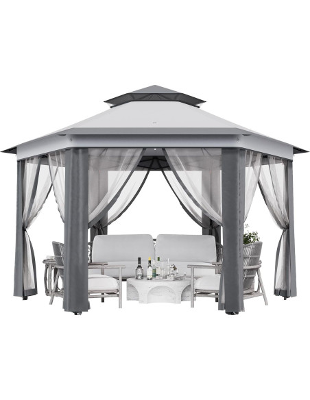 Toldo Pop-Up PhoenixCrest 3.96x3.96m Hexagonal Impermeable