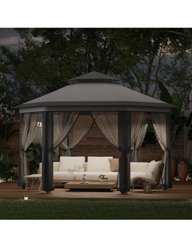 Toldo Pop-Up PhoenixCrest 3.96x3.96m Hexagonal Impermeable