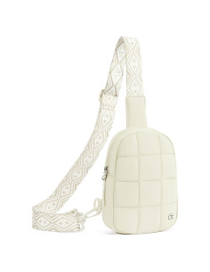 Bolso Cruzado Acolchado Telena para Mujeres - Blanco Marfil