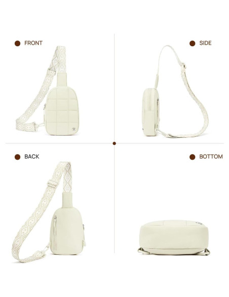 Bolso Cruzado Acolchado Telena para Mujeres - Blanco Marfil