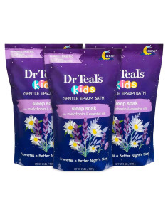 Baño Suave para Niños Dr. Teal con Sal de Epsom y Melatonina - 3 Paquetes 2.72 kg