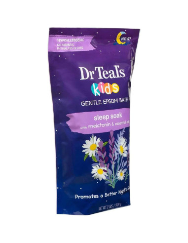Baño Suave para Niños Dr. Teal con Sal de Epsom y Melatonina - 3 Paquetes 2.72 kg