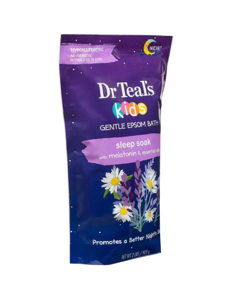 Baño Suave para Niños Dr. Teal con Sal de Epsom y Melatonina - 3 Paquetes 2.72 kg