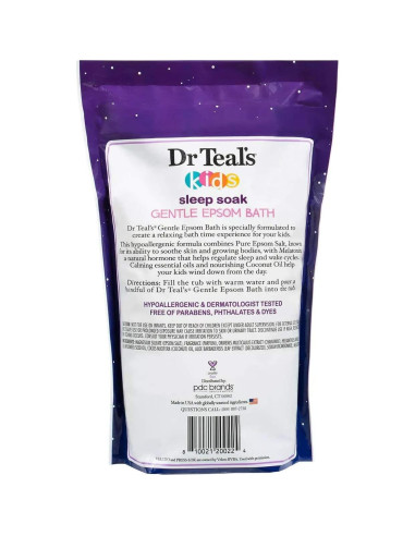 Baño Suave para Niños Dr. Teal con Sal de Epsom y Melatonina - 3 Paquetes 2.72 kg