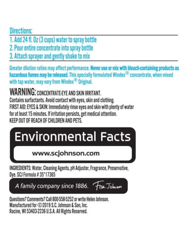 Limpiador de Vidrios Windex Recarga Concentrada 85 ml - 2 Botellas