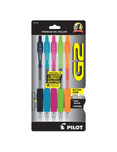 Bolígrafos Retráctiles Pilot G2 Premium 0.5mm 5 Unidades