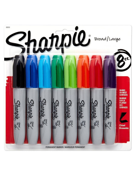 Marcadores Sharpie multicolor biselados 8 unidades - 2 paquetes