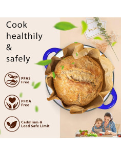 Juego de Ollas de Hierro Fundido Romswi 3qt y 5.5qt Azul 2