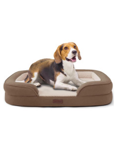 Cama Ortopédica para Perros Grandes Toque Suave Marrón 88.9x63.5cm