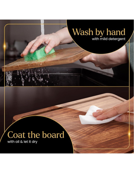 Juego de 3 Tablas de Cortar Acacia Deer & Oak con Soporte