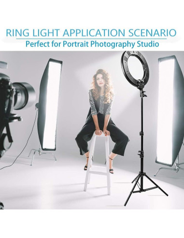 Luz de Anillo LED ZOMEi 14" Regulable para Maquillaje y Vlogging