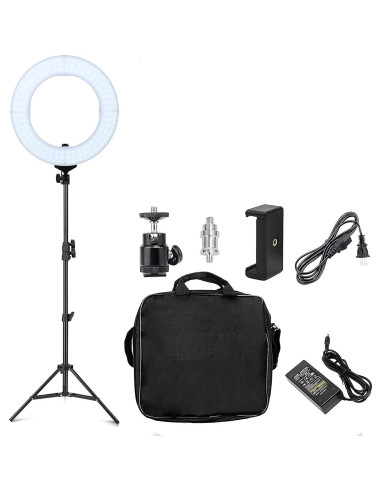 Luz de Anillo LED ZOMEi 14" Regulable para Maquillaje y Vlogging