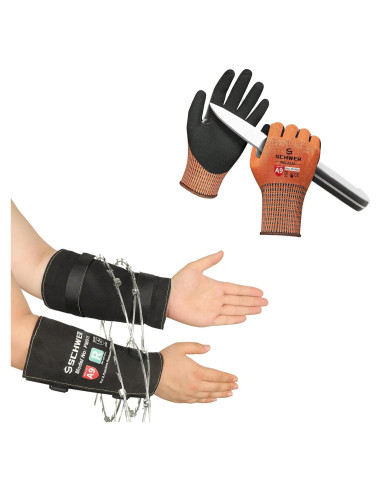 Guantes de Trabajo Schwer ProGuard M + Mangas Resistentes A9