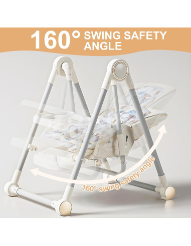 Silla Alta Plegable para Bebés 6-36 Meses con Bandeja y Respaldo