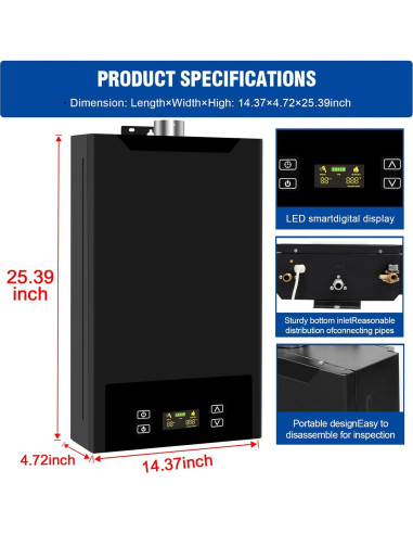 Calentador de Agua Sin Tanque FORIMO 18L Gas Natural Digital