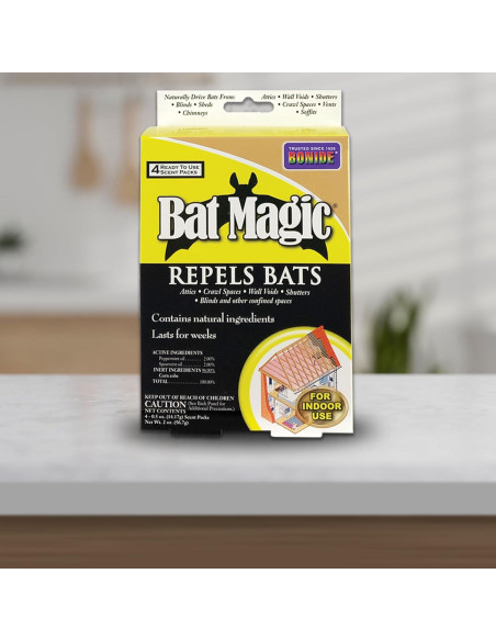 Repelente de Murciélagos Bat Magic - 4 Paquetes de Aceite de Menta