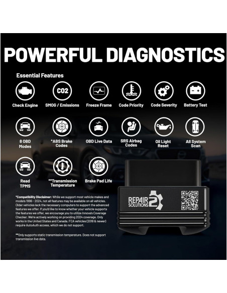 Escáner OBD2 Innova 1000 Bluetooth para iPhone y Android