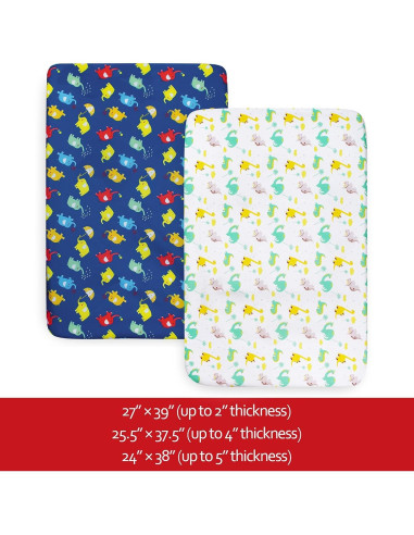 Sábanas Ajustables para Playard Moonsea, 2 Piezas Microfibra