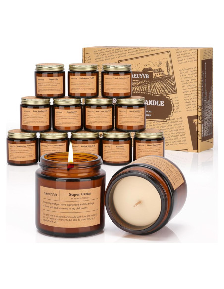 Set de 12 Velas Aromáticas de Soja SAEUYVB - 20 horas cada una