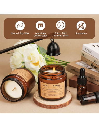 Set de 12 Velas Aromáticas de Soja SAEUYVB - 20 horas cada una