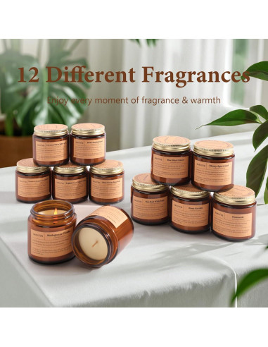 Set de 12 Velas Aromáticas de Soja SAEUYVB - 20 horas cada una