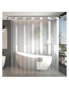 Cortina de Ducha Impermeable Poposa 183x183 cm PEVA Transparente