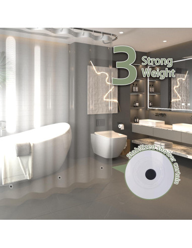 Cortina de Ducha Impermeable Poposa 183x183 cm PEVA Transparente