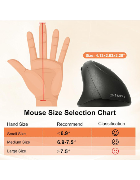 Ratón Ergonómico Inalámbrico SANWA ERG17 + Teclado Numérico Bluetooth