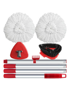 Cabezal de Mopa Giratoria Bublador con 2 Recambios de Microfibra