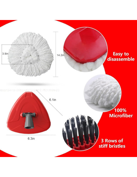 Cabezal de Mopa Giratoria Bublador con 2 Recambios de Microfibra