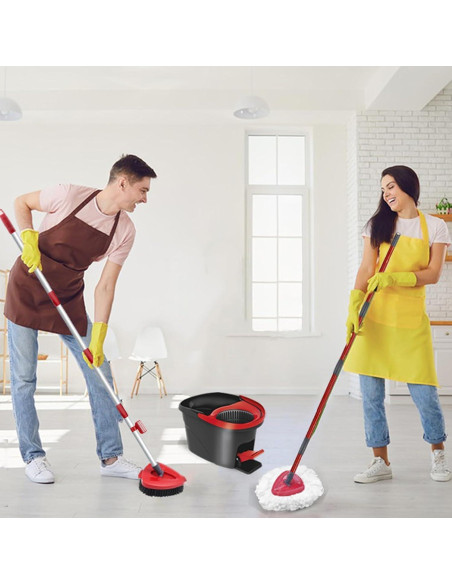 Cabezal de Mopa Giratoria Bublador con 2 Recambios de Microfibra