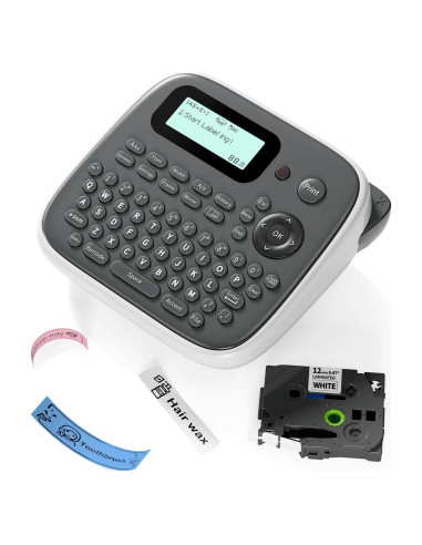 Máquina de Etiquetas EazeID D210S Gris con Cinta 12mm