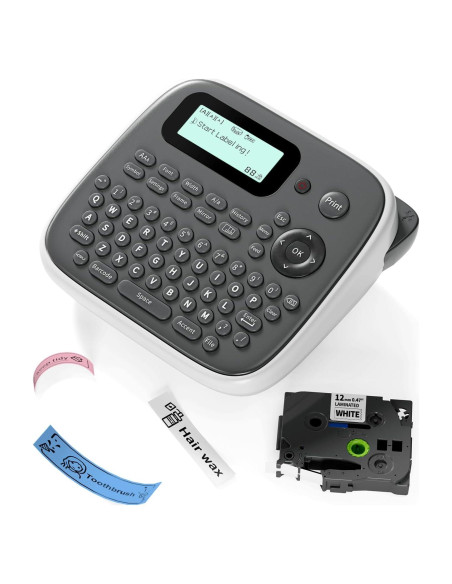 Máquina de Etiquetas EazeID D210S Gris con Cinta 12mm