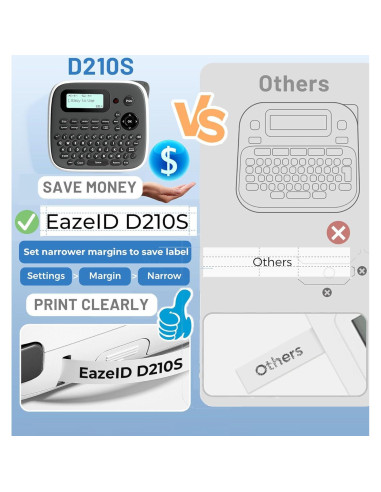 Máquina de Etiquetas EazeID D210S Gris con Cinta 12mm