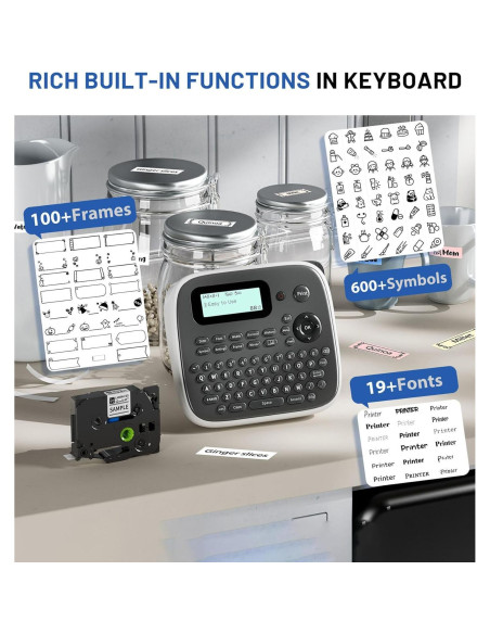 Máquina de Etiquetas EazeID D210S Gris con Cinta 12mm