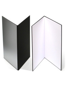 Reflector de Luz 3 en 1 A3 Cartón Plegable - Negro, Plata, Blanco