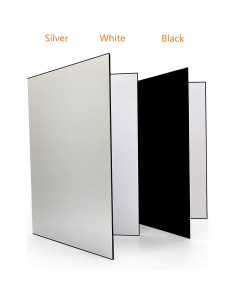 Reflector de Luz 3 en 1 A3 Cartón Plegable - Negro, Plata, Blanco 2