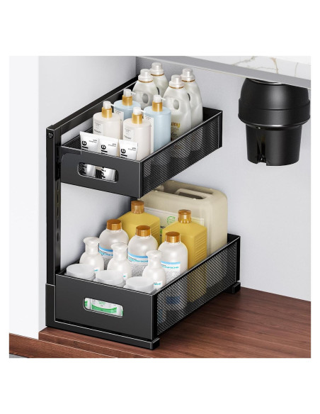 Organizador Bajo Fregadero HAIREALM 2 Niveles Ajustable Metal 22.68kg