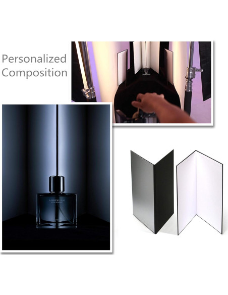 Reflector de Luz 3 en 1 A3 Cartón Plegable - Negro, Plata, Blanco