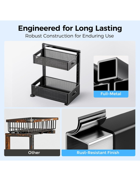 Organizador Bajo Fregadero HAIREALM 2 Niveles Ajustable Metal 22.68kg