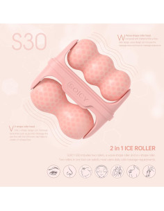 Rodillo de Hielo Facial Hanmier 2 en 1 Rosa - Masajeador Frío 2