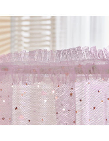 Dosel Rosa Brillante con Luces y Lentejuelas para Cama Individual