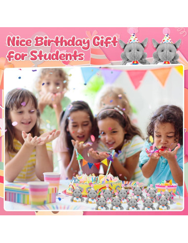 Gejoy 24 Llavero Mini Elefante de Peluche Cumpleaños 5x7cm