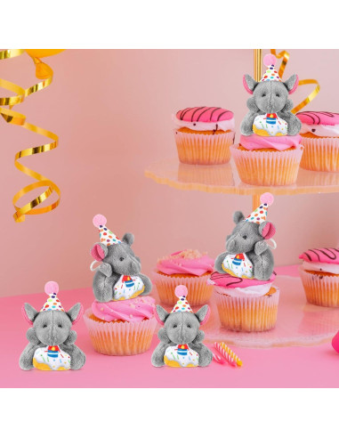 Gejoy 24 Llavero Mini Elefante de Peluche Cumpleaños 5x7cm
