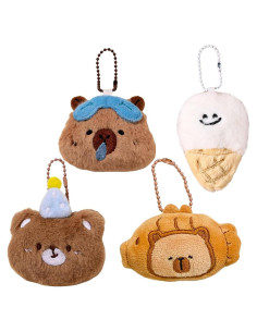 4 Llaveros de Peluche Adorables de Animales - Tiyaki