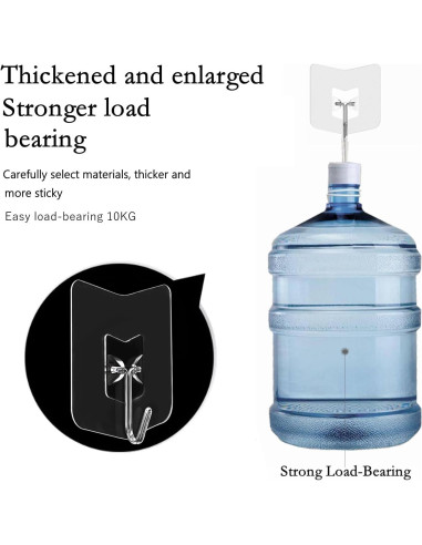 Ganchos Adhesivos Transparentes Nabreeli - 3 Piezas 14.97 kg