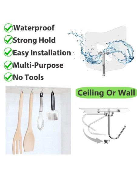 Ganchos Adhesivos Transparentes Nabreeli - 3 Piezas 14.97 kg