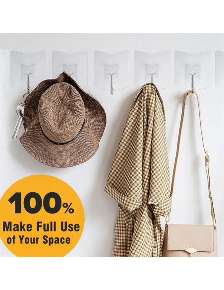 Ganchos Adhesivos Transparentes Nabreeli - 3 Piezas 14.97 kg