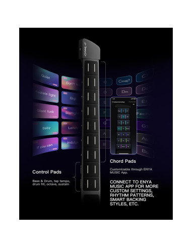 Guitarra Inteligente Enya CYBER-G Plegable 20 Sonidos Negro
